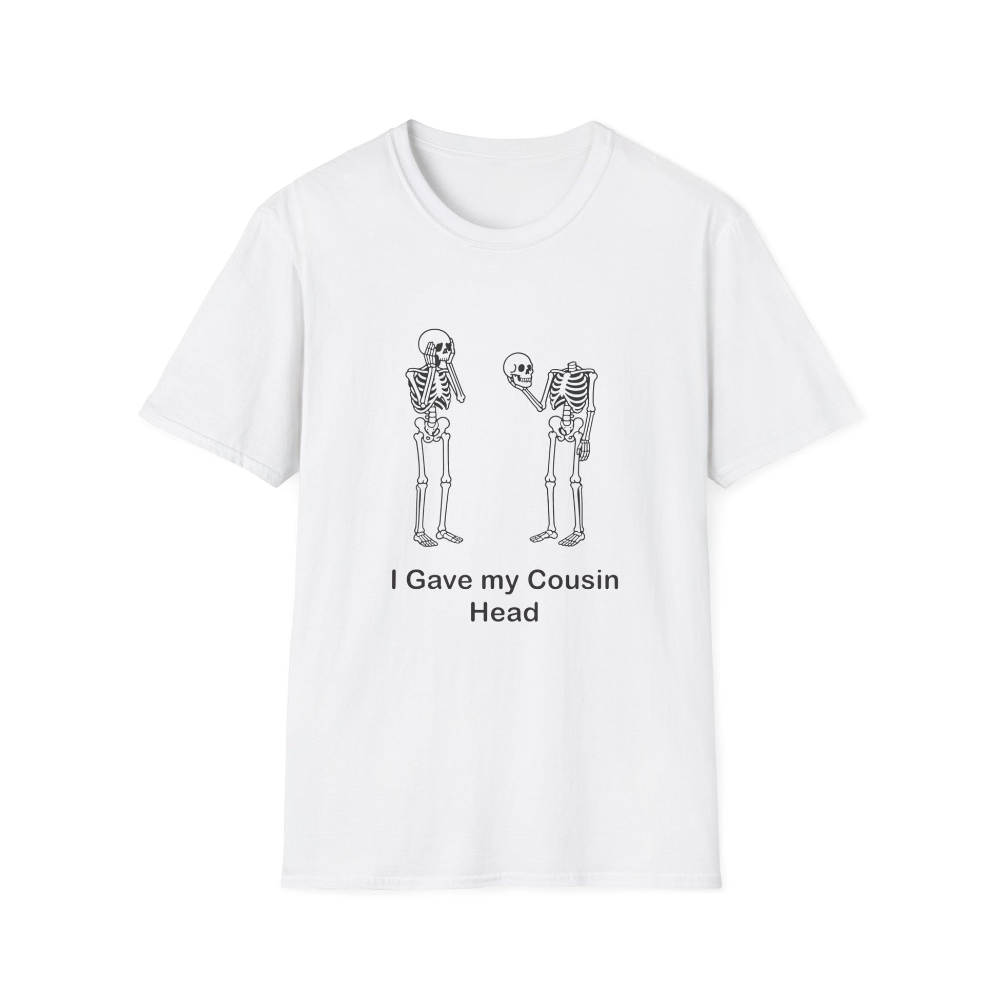 Funny Skeleton T-Shirt, Halloween Shirt, Unisex Graphic Tee, Quirky Gift, Casual Wear, Cousin Humor Shirt