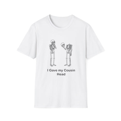 Funny Skeleton T-Shirt, Halloween Shirt, Unisex Graphic Tee, Quirky Gift, Casual Wear, Cousin Humor Shirt